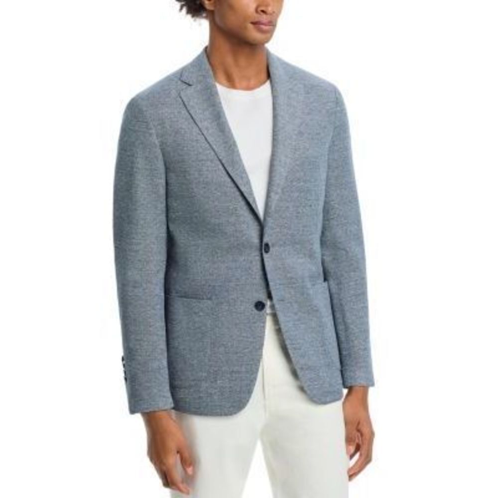 Vince Cotton Men's Slim Fit Casual Blue Sport Coat 46R Rtl $598.00 - Picture 2 of 9